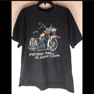 Vintage Put Your Ass on Some Class Motorcycle Distressed T-shirt